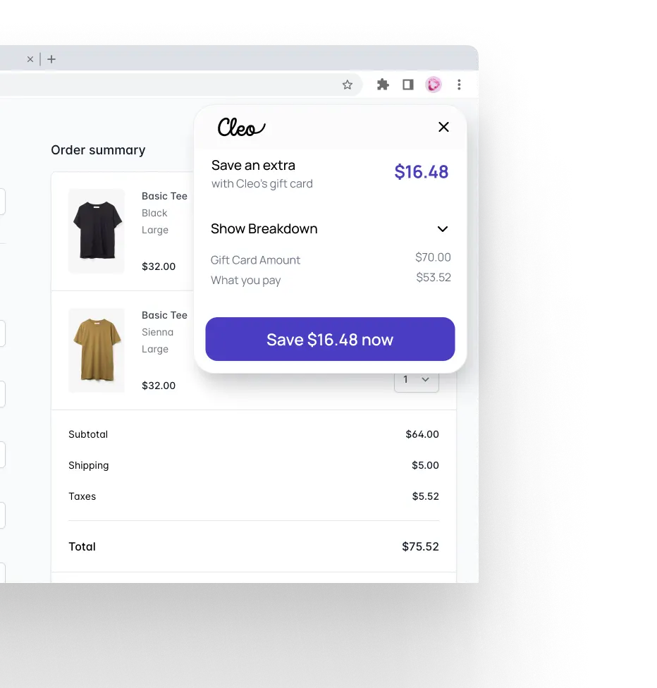 Extension screenshot