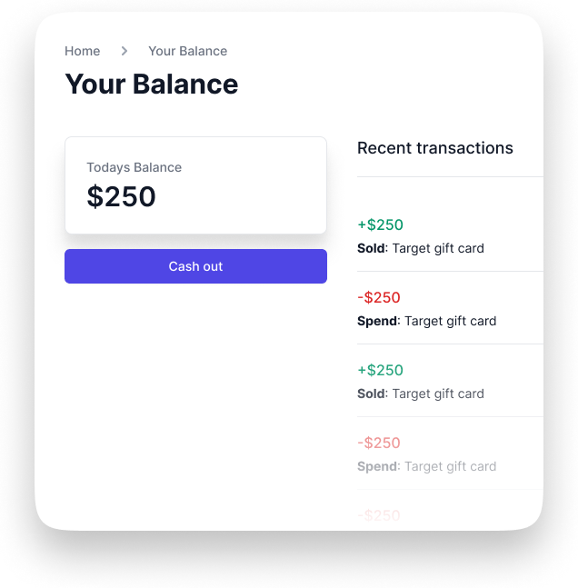 Your balance screenshot